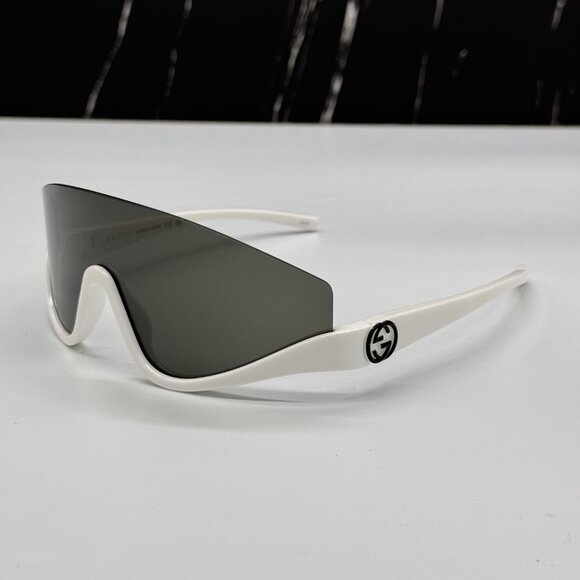 NEW GG1650S 007 UNISEX SHIELD SUNGLASSES, GRAY WHITE MASK EYEWEAR GUCCI - Picture 2 of 11